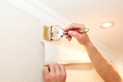 Pose de papier peint à Rocher — revêtements muraux et toiles de verre